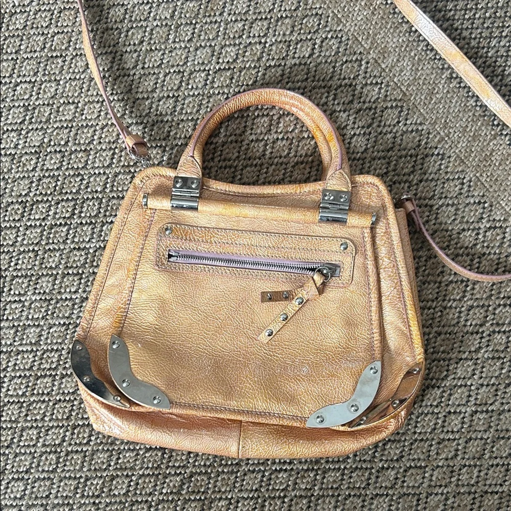 Non Signe Y2K Satchel Handbag Metal Accents Crossbody Strap